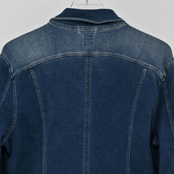 MARY MARSHMALLOW Jacket Womens Sz L Colorful Metallic Sequin Stripe Denim Preppy - Picture 6 of 15